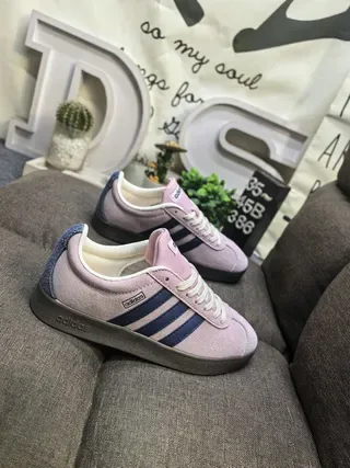 Adidas Pink Navy Suede Upper Three Stripes Lifestyle Sneakers 9