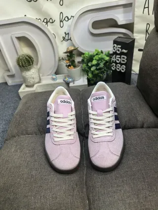 Adidas Pink Navy Suede Upper Three Stripes Lifestyle Sneakers 10