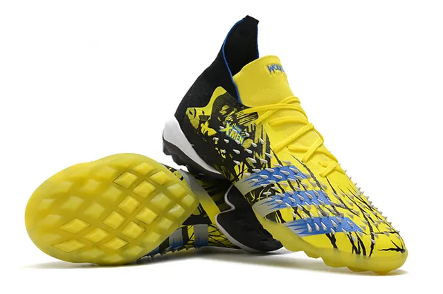 Adidas Predator Accuracy X-Men Chaussures de football jaune bleu pour pelouse artificielle 4