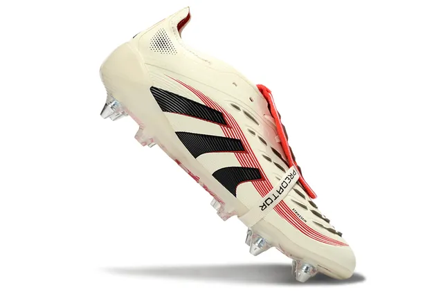 Adidas Predator Beige Black Low-Cut Molded Upper Ribbed Forefoot Cage Firm-Ground Soccer Shoes 2