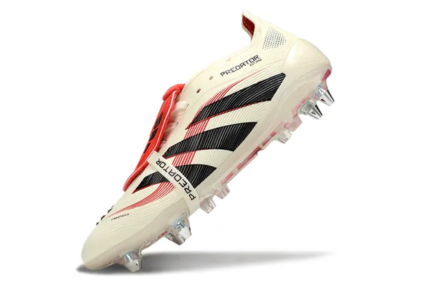 Adidas Predator Beige Black Low-Cut Molded Upper Ribbed Forefoot Cage Firm-Ground Soccer Shoes 3