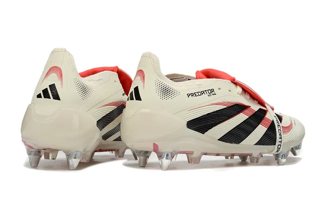 Adidas Predator Beige Black Low-Cut Molded Upper Ribbed Forefoot Cage Firm-Ground Soccer Shoes 5