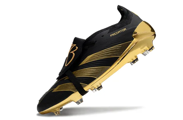 Adidas Predator Black and Metallic Gold Firm-Ground Soccer Shoes 2