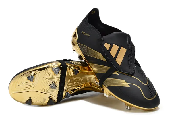 Adidas Predator Black and Metallic Gold Firm-Ground Soccer Shoes 3