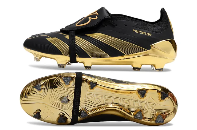 Adidas Predator Black and Metallic Gold Firm-Ground Soccer Shoes 5