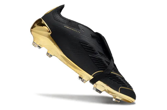 Adidas Predator Black and Metallic Gold Firm-Ground Soccer Shoes 7