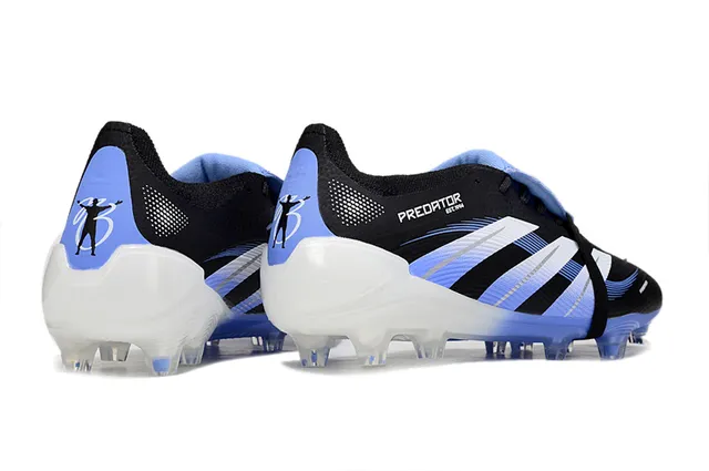 Adidas Predator Black Blue Laceless Strap Closure Gradient Outsole Firm-Ground Soccer Shoes 5