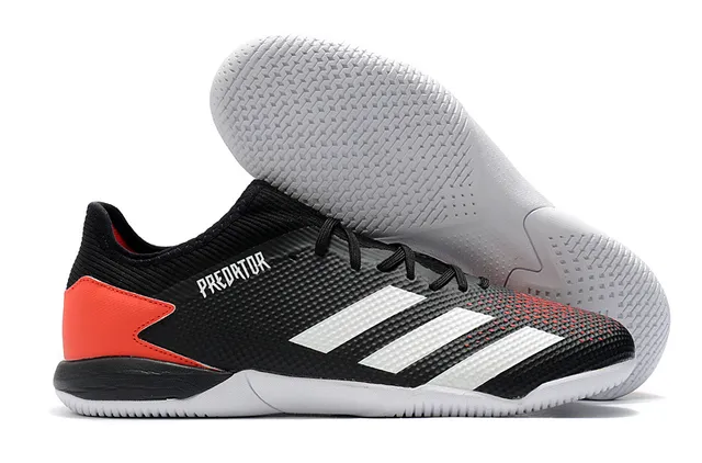 Adidas Predator أخضر أسود الجزء العلوي المثقب من التريكو قاعدة مطاطية أحذية كرة القدم الداخلية 2
