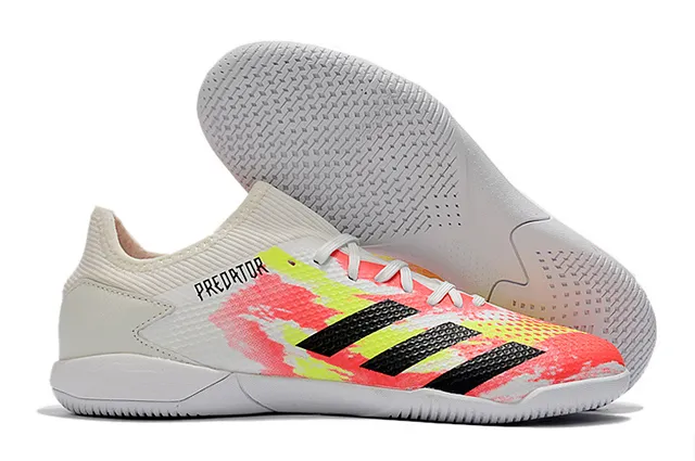 Adidas Predator أخضر أسود الجزء العلوي المثقب من التريكو قاعدة مطاطية أحذية كرة القدم الداخلية 6
