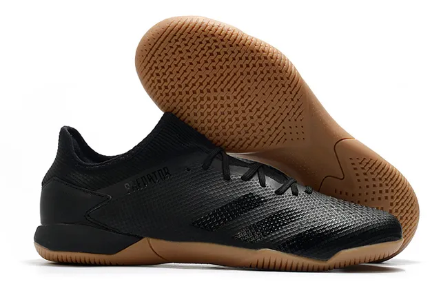 Adidas Predator أخضر أسود الجزء العلوي المثقب من التريكو قاعدة مطاطية أحذية كرة القدم الداخلية 7