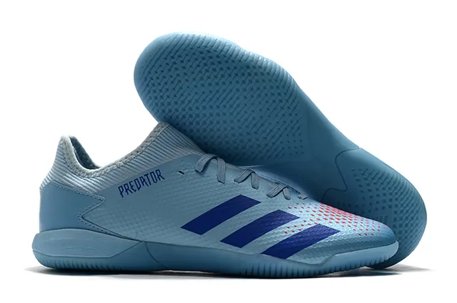 Adidas Predator أخضر أسود الجزء العلوي المثقب من التريكو قاعدة مطاطية أحذية كرة القدم الداخلية 9