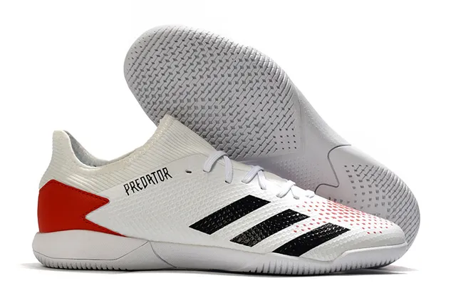 Adidas Predator أخضر أسود الجزء العلوي المثقب من التريكو قاعدة مطاطية أحذية كرة القدم الداخلية 10