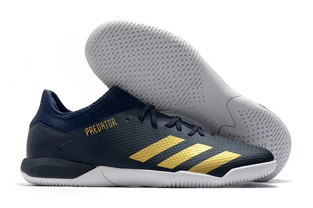 Adidas Predator أخضر أسود الجزء العلوي المثقب من التريكو قاعدة مطاطية أحذية كرة القدم الداخلية 11