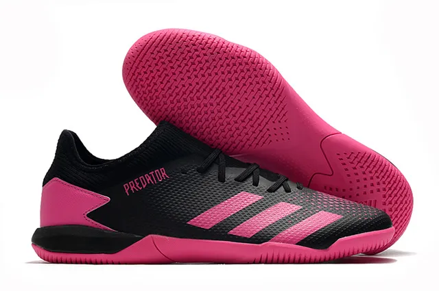 Adidas Predator أخضر أسود الجزء العلوي المثقب من التريكو قاعدة مطاطية أحذية كرة القدم الداخلية 12