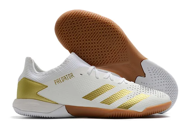 Adidas Predator أخضر أسود الجزء العلوي المثقب من التريكو قاعدة مطاطية أحذية كرة القدم الداخلية 14