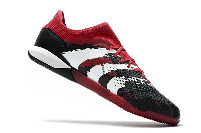 Adidas Predator أخضر أسود الجزء العلوي المثقب من التريكو قاعدة مطاطية أحذية كرة القدم الداخلية 17