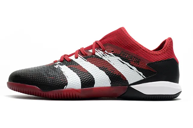 Adidas Predator أخضر أسود الجزء العلوي المثقب من التريكو قاعدة مطاطية أحذية كرة القدم الداخلية 19