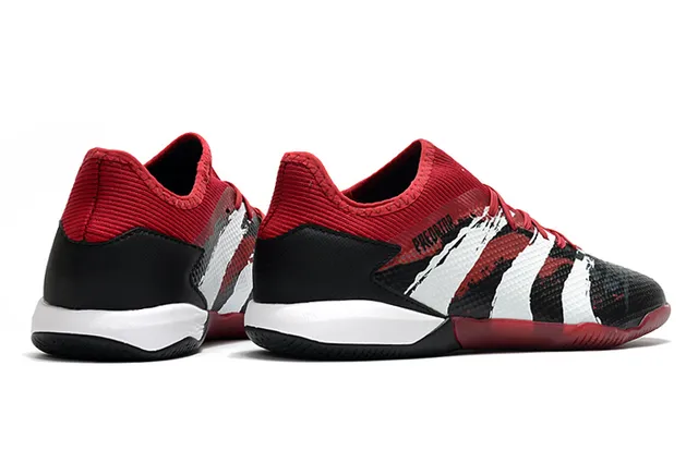 Adidas Predator أخضر أسود الجزء العلوي المثقب من التريكو قاعدة مطاطية أحذية كرة القدم الداخلية 21