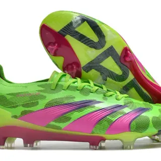 Adidas Predator Green Pink Neon Lime Synthetic Upper Firm-Ground Soccer Shoes