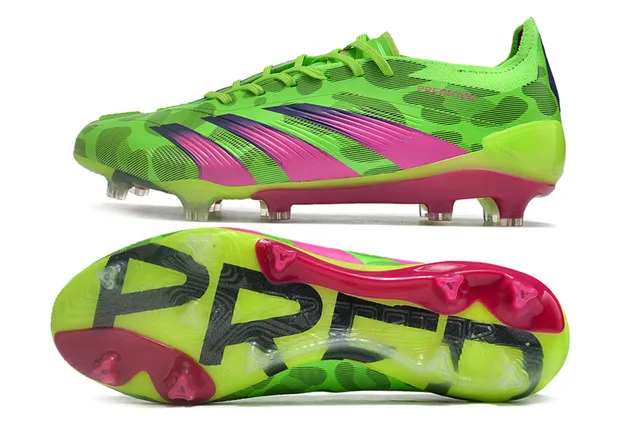 Adidas Predator Green Pink Neon Lime Synthetic Upper Firm-Ground Soccer Shoes 6