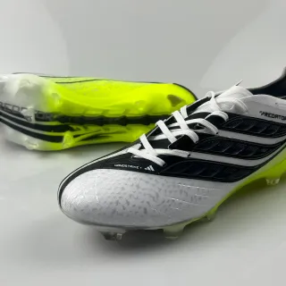 Adidas Predator NanoStrike+ White Black Neon Yellow Firm-Ground Soccer Shoes