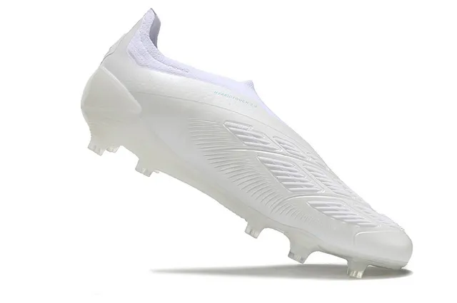 Adidas Predator White and Blue Firm-Ground Soccer Shoes 2