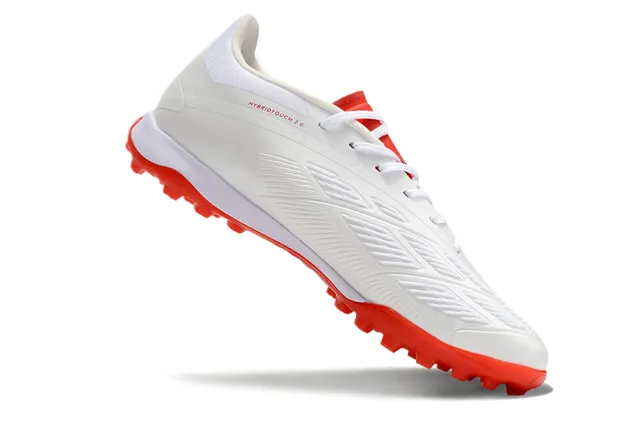Adidas Predator Chaussures de football blanches et rouges Turf 2
