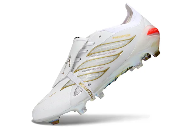 Adidas Predator White Gold Holographic Firm-Ground Soccer Shoes 3