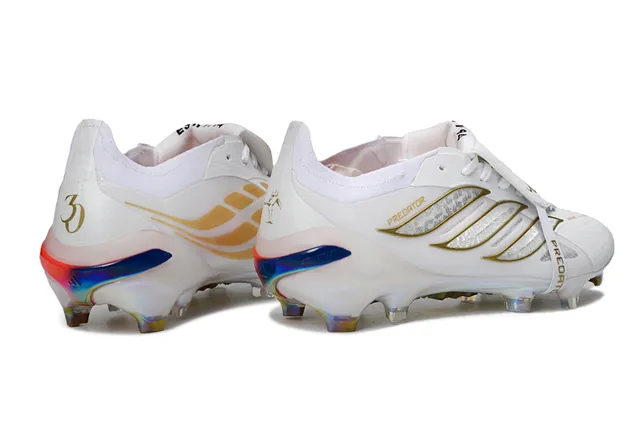 Adidas Predator White Gold Holographic Firm-Ground Soccer Shoes 5