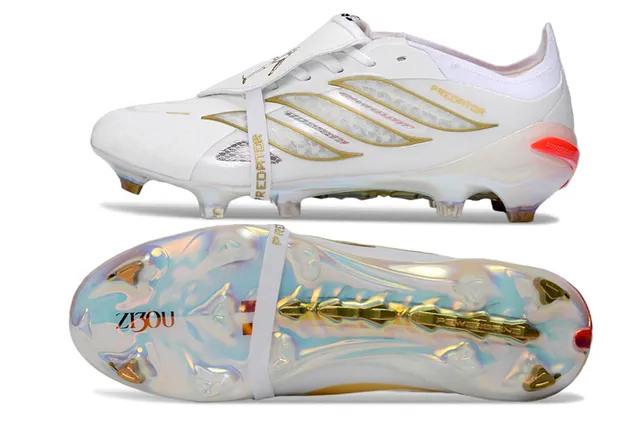 Adidas Predator White Gold Holographic Firm-Ground Soccer Shoes 6