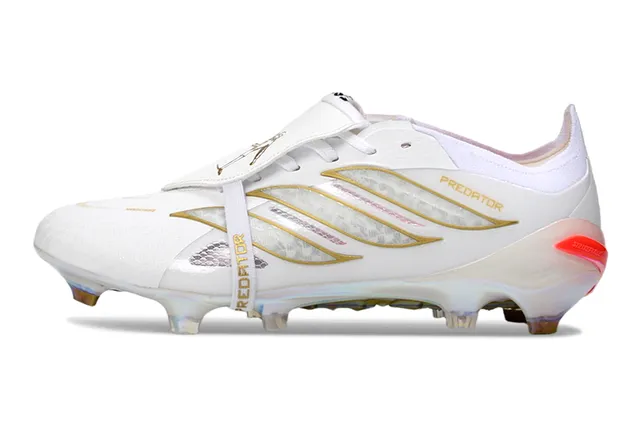Adidas Predator White Gold Holographic Firm-Ground Soccer Shoes 7