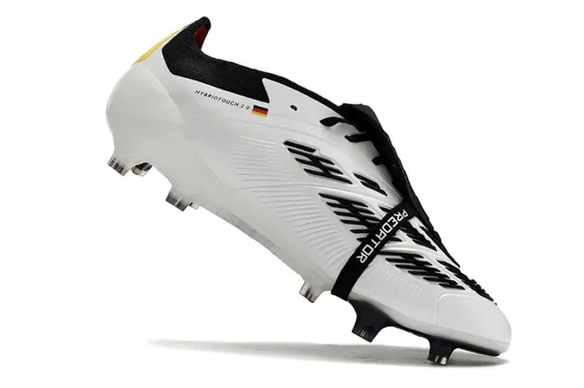 Adidas Predator Chaussures de Football Blanc Multicolor Lacets Asymétriques TPU Cage Overlay Terrain Ferme 2