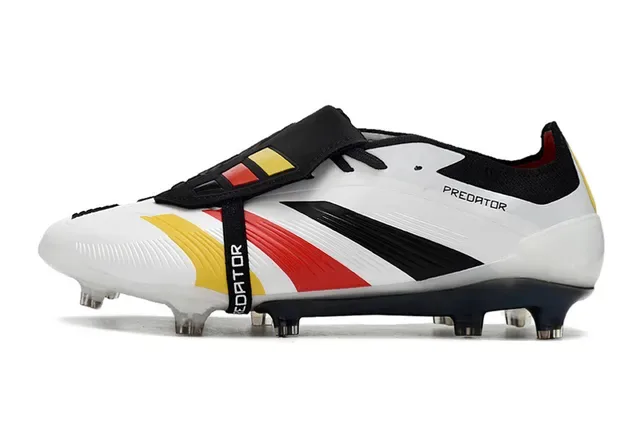 Adidas Predator Chaussures de Football Blanc Multicolor Lacets Asymétriques TPU Cage Overlay Terrain Ferme 7