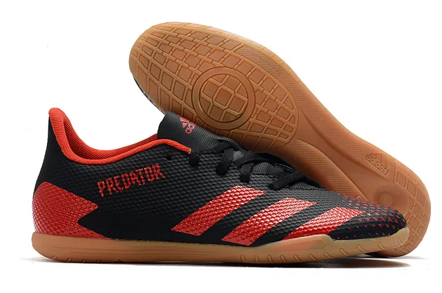 Adidas Predator Chaussures de Football Indoor Blanc Orange Empeigne Synthétique Maille Bas 2