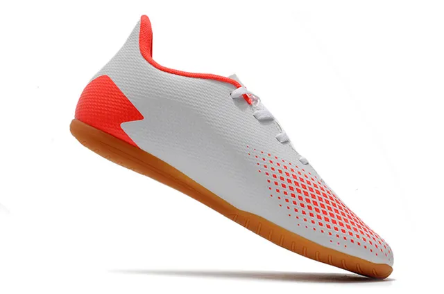 Adidas Predator Chaussures de Football Indoor Blanc Orange Empeigne Synthétique Maille Bas 12