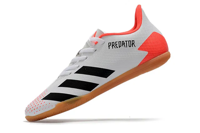 Adidas Predator Chaussures de Football Indoor Blanc Orange Empeigne Synthétique Maille Bas 13