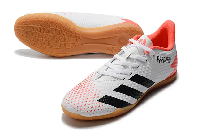 Adidas Predator Chaussures de Football Indoor Blanc Orange Empeigne Synthétique Maille Bas 15
