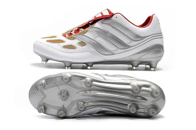 Adidas Predator White Silver Red Gold Firm-Ground Chaussures de football pour terrain ferme 2