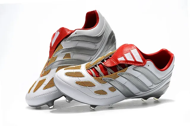 Adidas Predator White Silver Red Gold Firm-Ground Chaussures de football pour terrain ferme 7