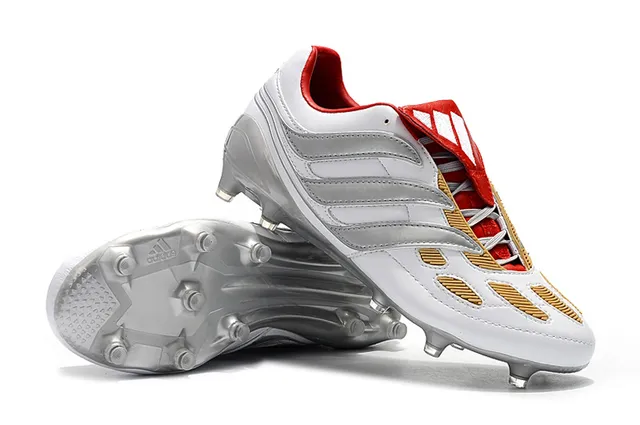 Adidas Predator White Silver Red Gold Firm-Ground Chaussures de football pour terrain ferme 9
