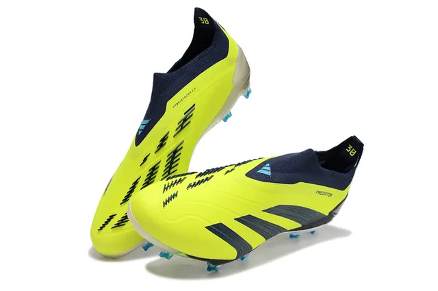 Adidas Predator Yellow Navy Neon And Sock-Fit Upper Firm-Ground Soccer Shoes 2