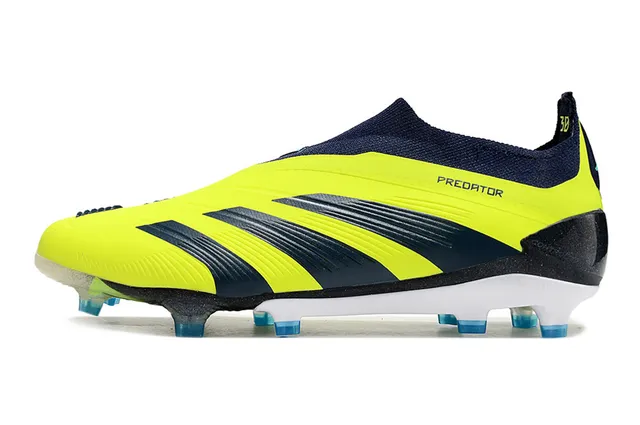 Adidas Predator Yellow Navy Neon And Sock-Fit Upper Firm-Ground Soccer Shoes 3