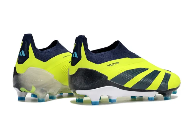 Adidas Predator Yellow Navy Neon And Sock-Fit Upper Firm-Ground Soccer Shoes 4