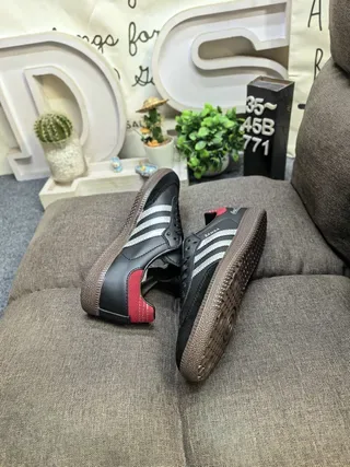 Adidas Samba Black Red Silver Lifestyle Sneakers 6