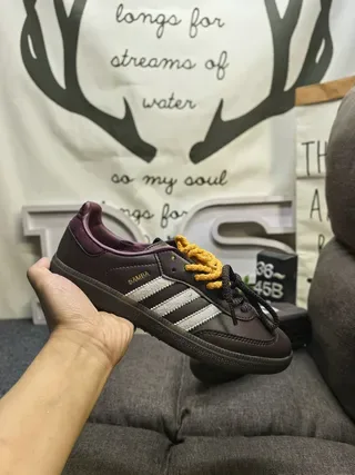 Adidas Samba Brown and Purple Lifestyle Sneakers 5