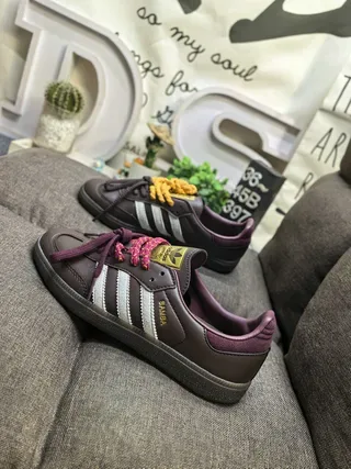 Adidas Samba Brown and Purple Lifestyle Sneakers 7