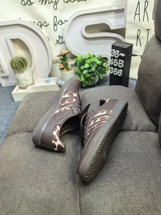 Adidas Samba Brown Leopard-Print Lifestyle Sneakers 6