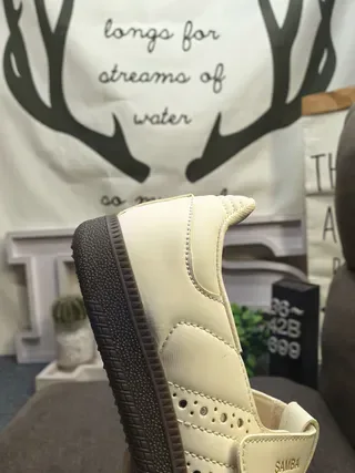 Adidas Samba Cream Leather Laceless Lifestyle Sneakers 23