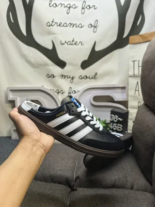 Adidas Samba Lace-Up Mule Black White Gum Casual Shoes 5