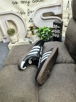 Adidas Samba Lace-Up Mule Black White Gum Casual Shoes 6